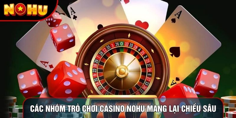 Các nhóm trò chơi Casino Nohu mang lại chiều sâu trải nghiệm
